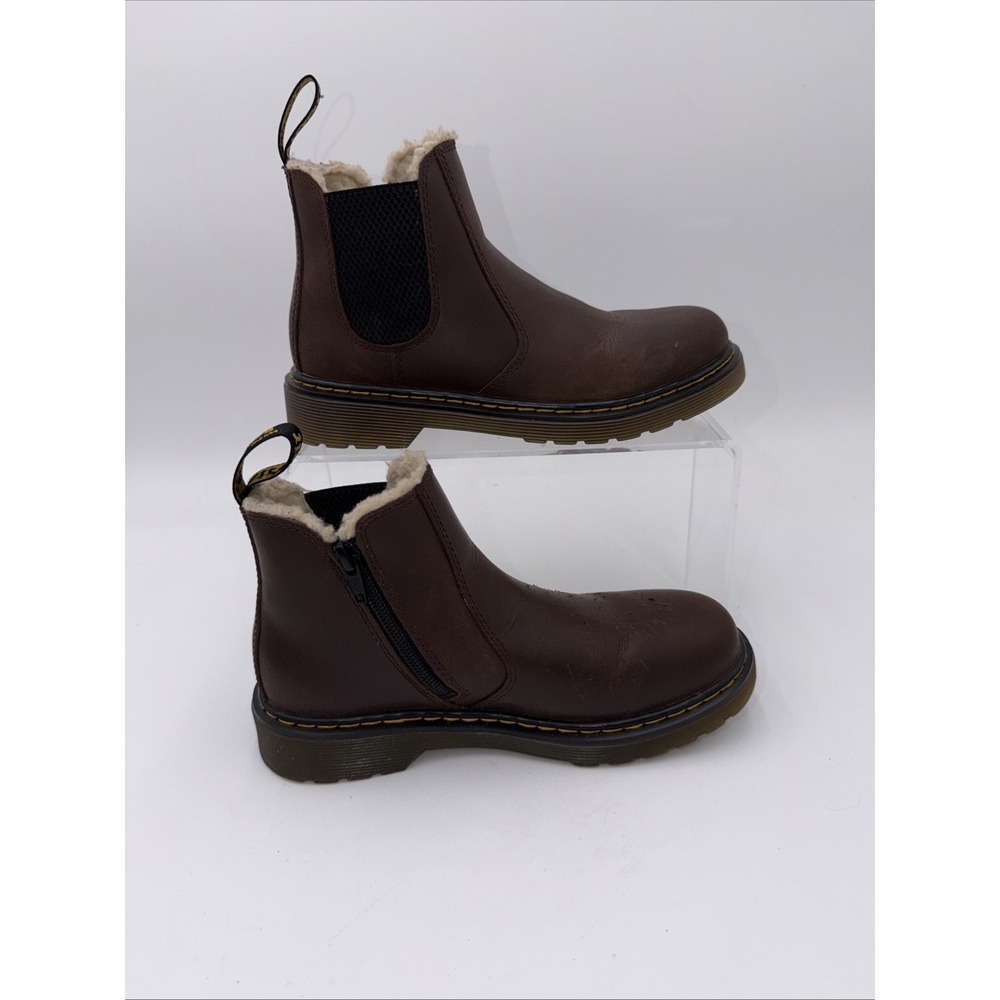 Dr Martens Slip 2976 Alyson Dark Brown Snowplow Classic Doc READ Youth Size 3